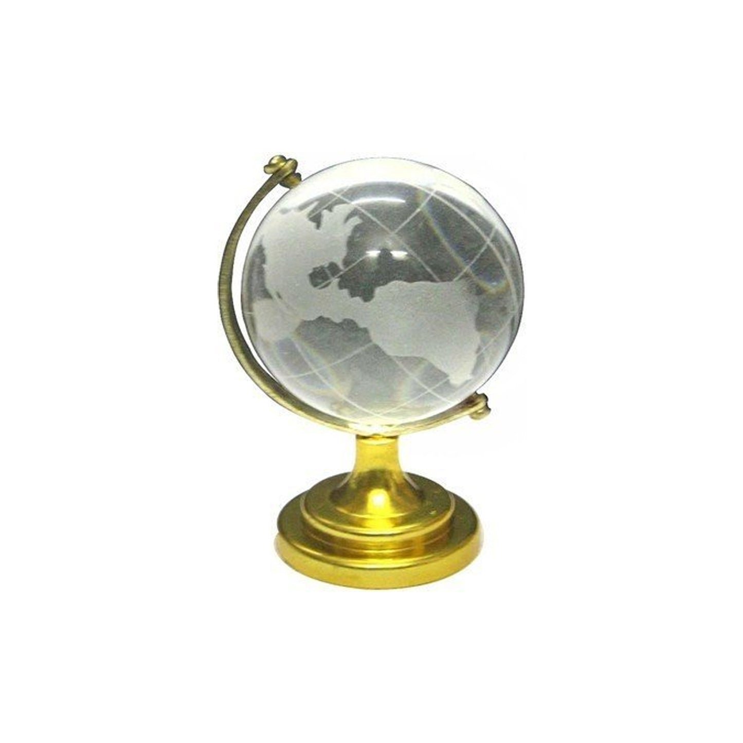 Crystal Globe World Map 50 Mm With Golden Stand (1 Pc)