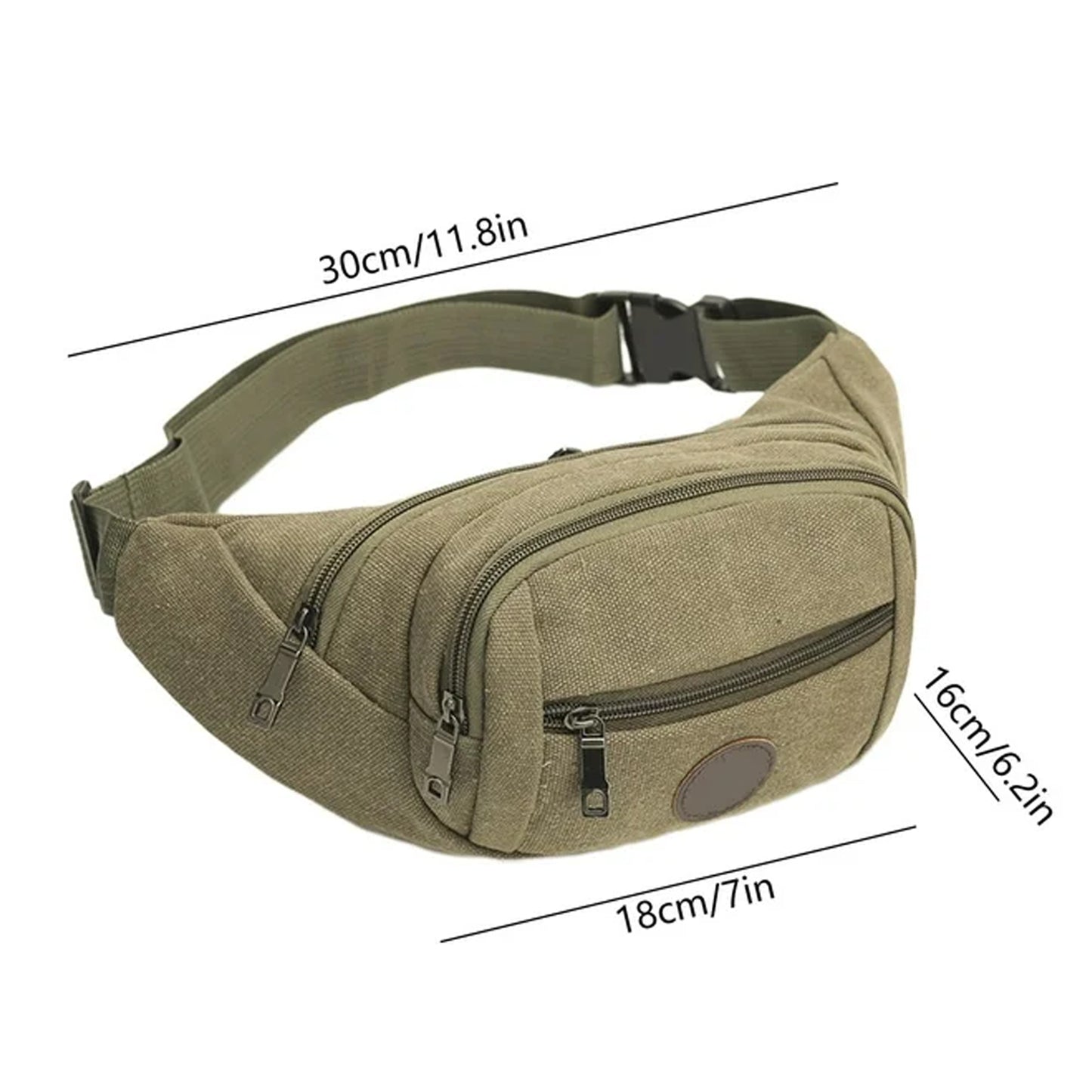 Stylish Canvas Waist Bag For Men Women (1 Pc)