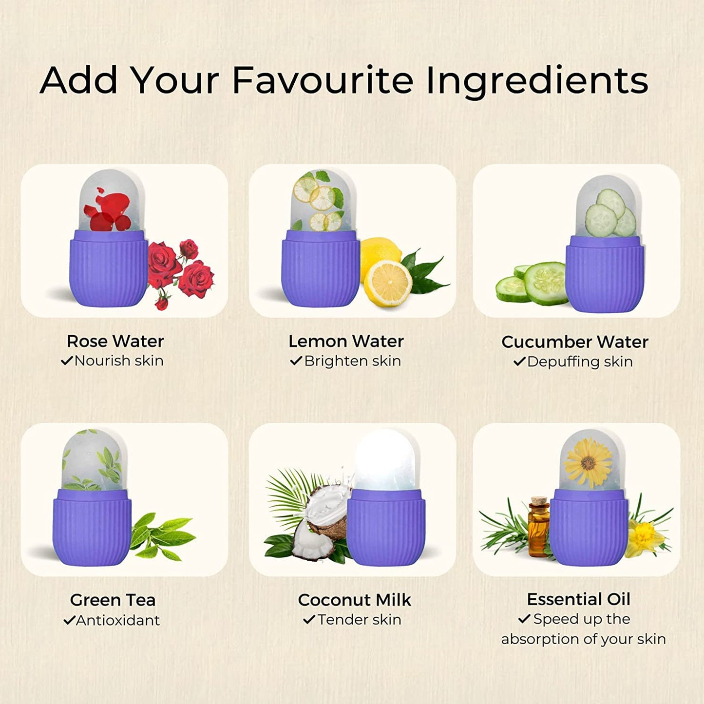 1224l Beauty Ice Roller For Face Massager Eye Reusable Face Rollers Facial Roller ( Loose )