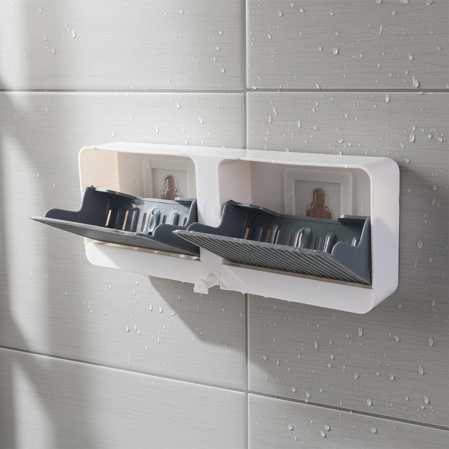Wall Mounted 4-compartment Bathroom Storage  Soap Holder