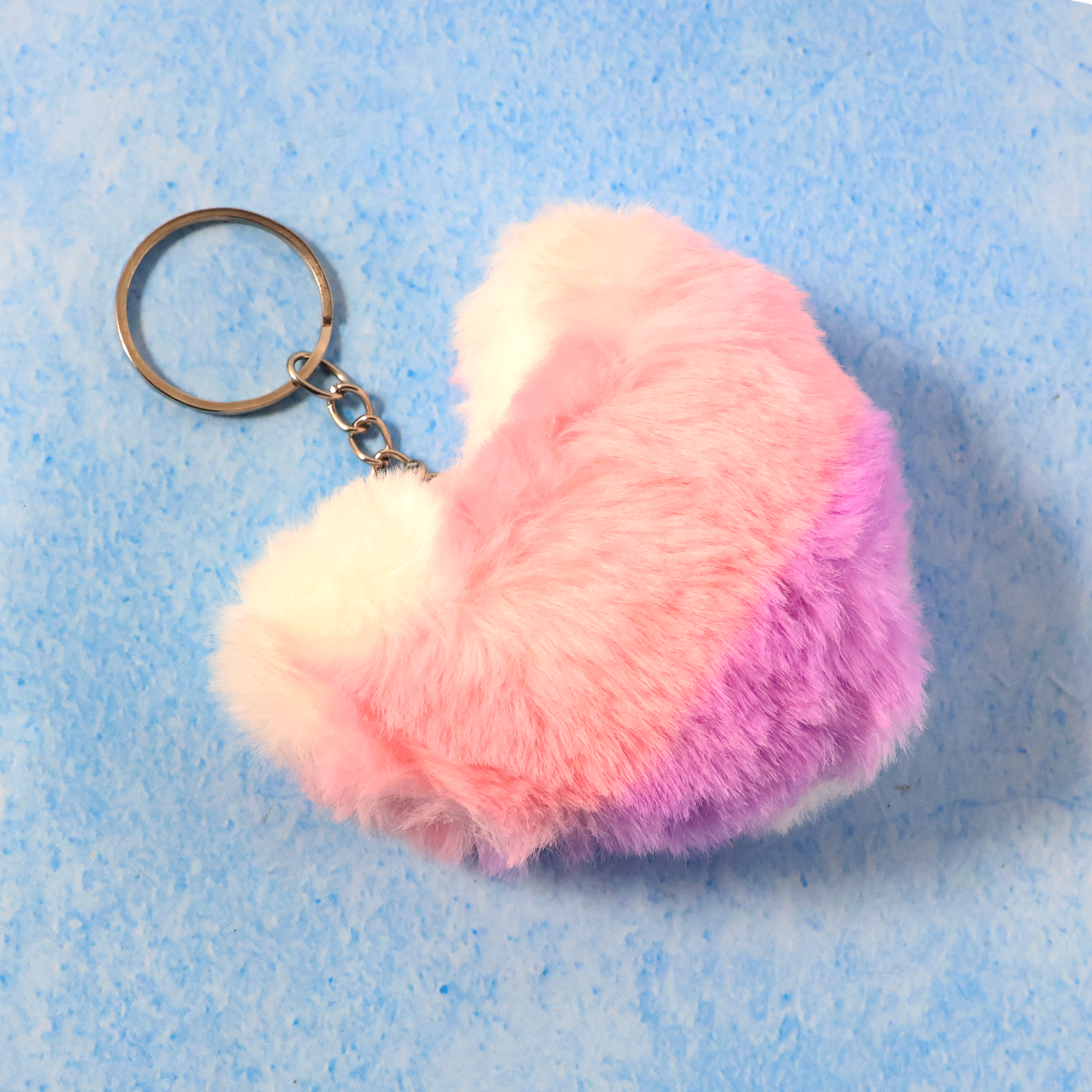 Soft Plush Cute Heart Keychain - 1 Pc