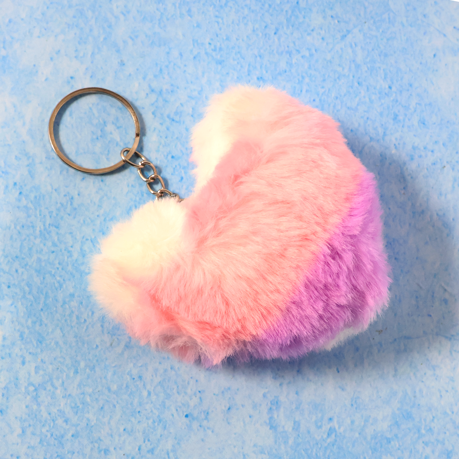 Soft Plush Cute Heart Keychain - 1 Pc