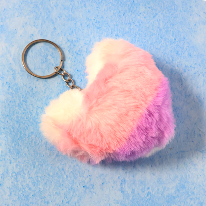 Soft Plush Cute Heart Keychain - 1 Pc