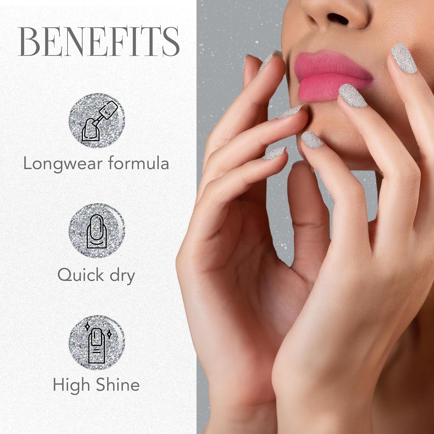 Og Beauty Silver Moonlight Starlet Glitter Nail Paint (10 Ml  1 Pc)