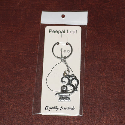 Om With Shivling Metal Keychain (1 Pc)