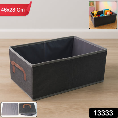 Foldable Rectangular Storage Box With Handle (46x28 Cm  1 Pc)