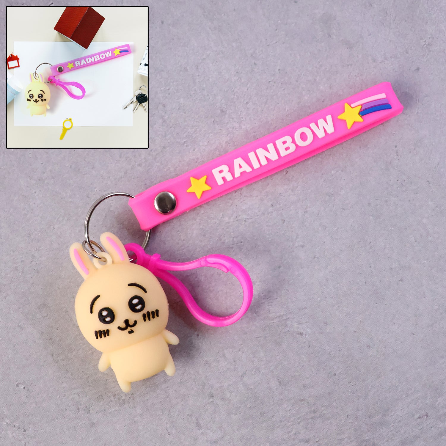 Cute Bunny Character Keychain (1 Pc)