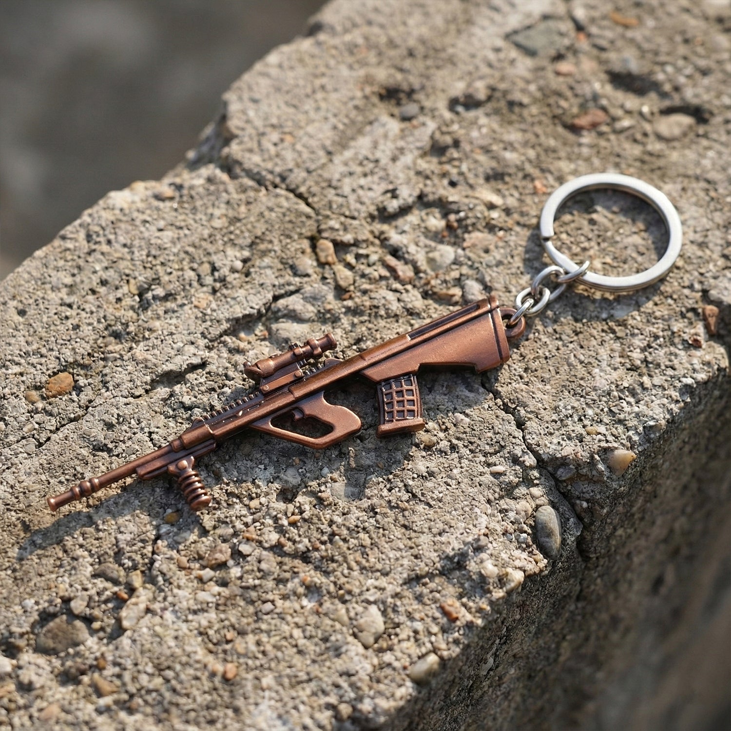 Metal Gun Shape Keychain (1 Pc)
