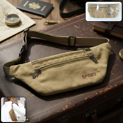 Multipurpose Canvas Waist Pouch Sling Bag (1 Pc)
