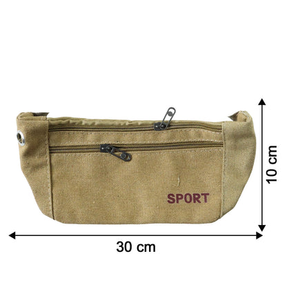 Multipurpose Canvas Waist Pouch Sling Bag (1 Pc)