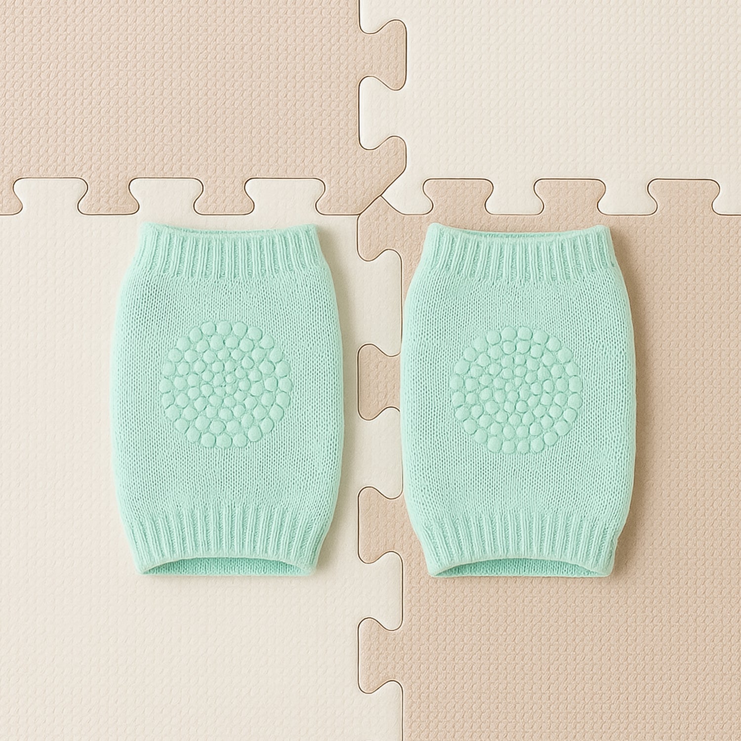 Mint Green Toddler Wool Knit Leg Warmer (Knee Guard)