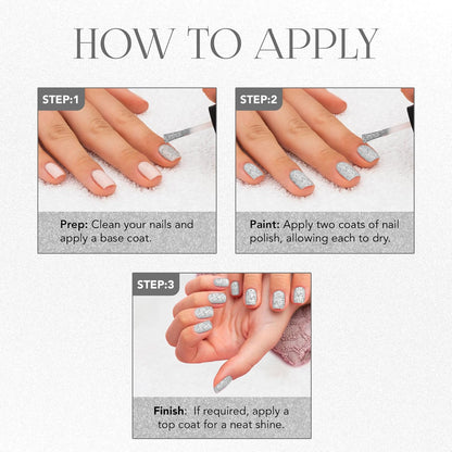 Og Beauty Silver Moonlight Starlet Glitter Nail Paint (10 Ml  1 Pc)