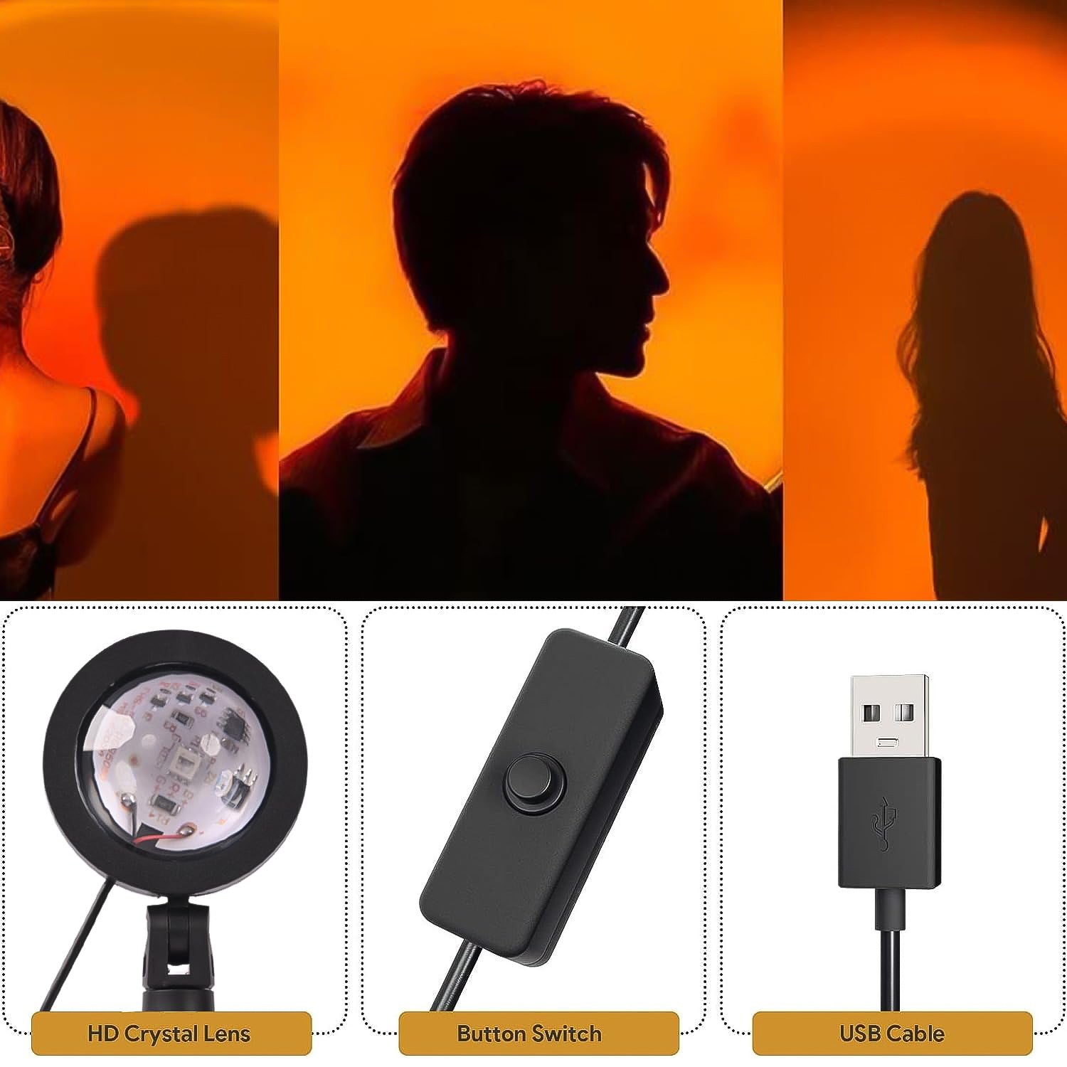 6423 4 Colors Sunset Lamp Sunset Projection Lamp Led Night Lights