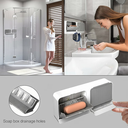 Wall Mounted 4-compartment Bathroom Storage  Soap Holder