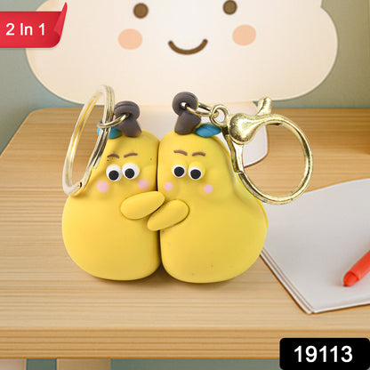 2-in-1 Cute Cartoon Couple Keychain