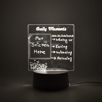 12939 Creative Visualization Lamp 3 Dacrylic Decorative Lamp For Creative Keeps Notes Drawing Table Lamp For Home Decor  Bedroom  Gift  Office Decoration  Erasable Board (Heart-shape  1 Pc)