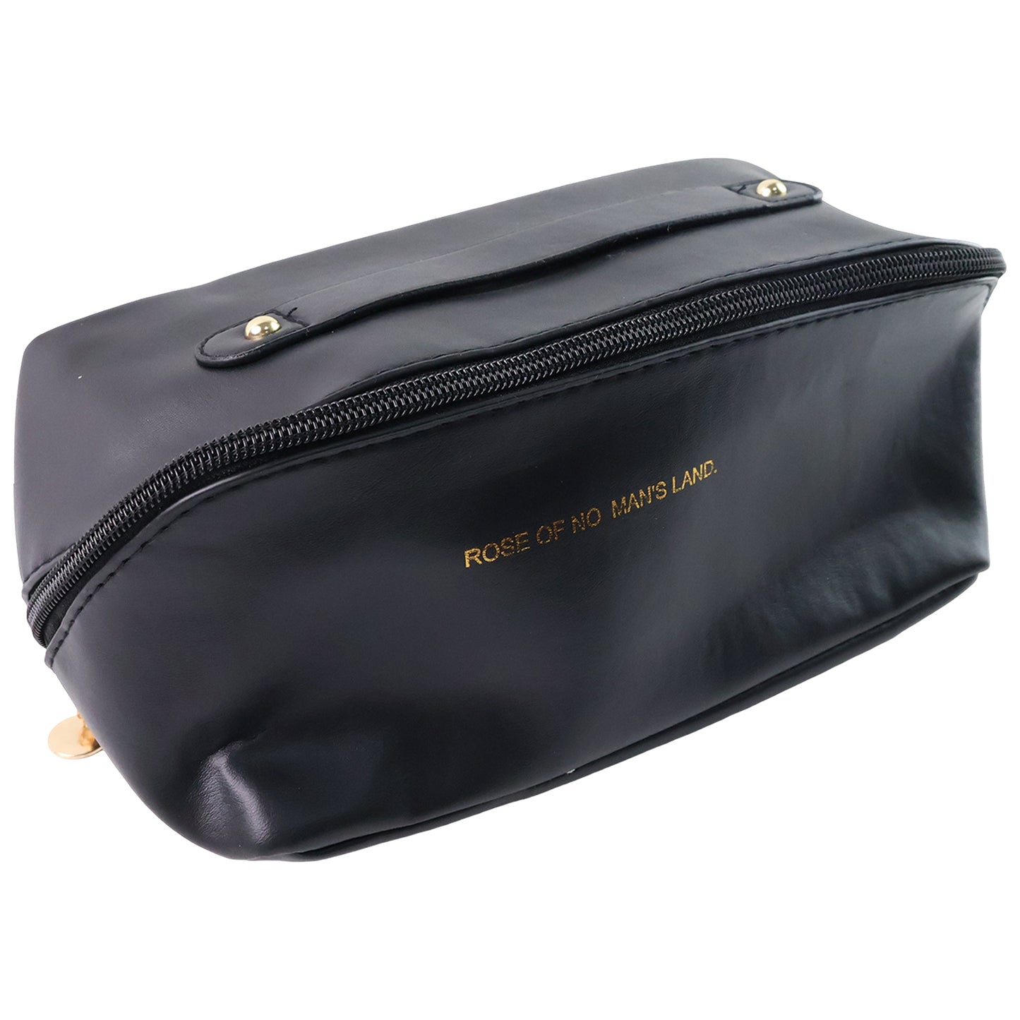 Premium Black Travel Makeup  Toiletry Organizer Pouch With Zipper  Handle (1 Pc)