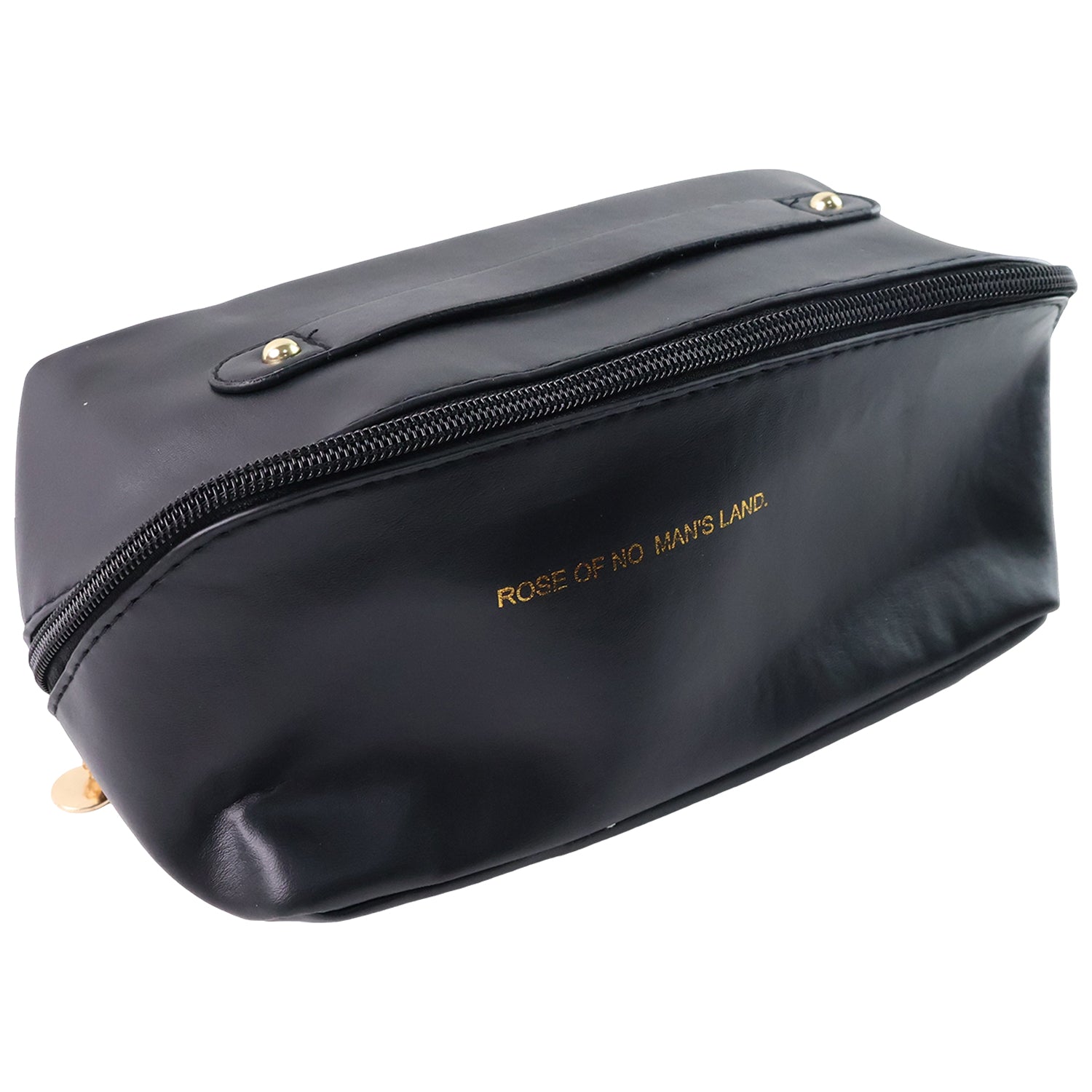Premium Black Travel Makeup  Toiletry Organizer Pouch With Zipper  Handle (1 Pc)