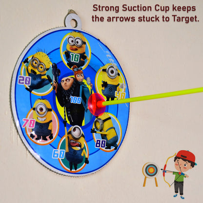 4438 Plastic Archery Bow And Arrow Toy Set With Single Knife And 3pc Arrow And Target Board