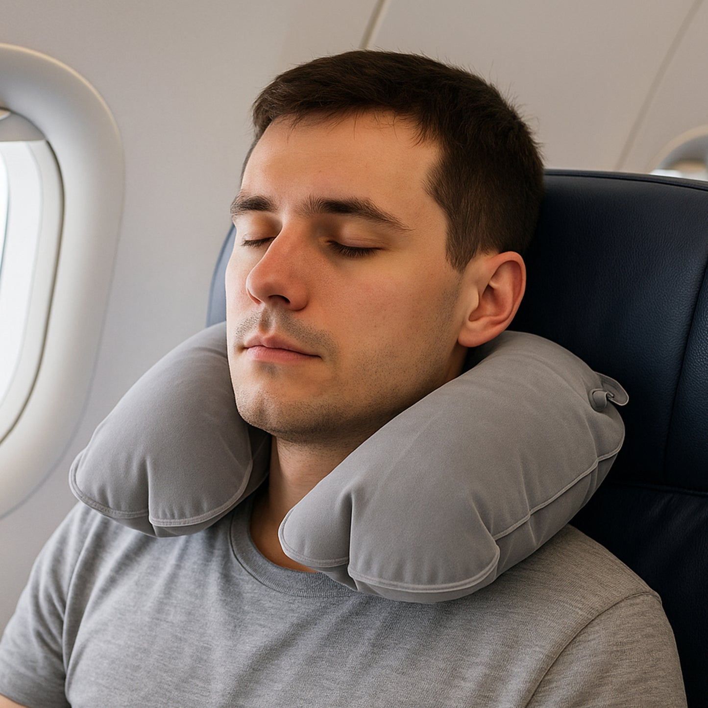 8540 Inflatable  Foldable Pillow U Shape Air Cushion Travel Pillow Travel Business Trip Neck Pillow For Long Trips Ideal For Men  Women Portable And Perfect For Backpacking Car Camping And Even Airplane Travel