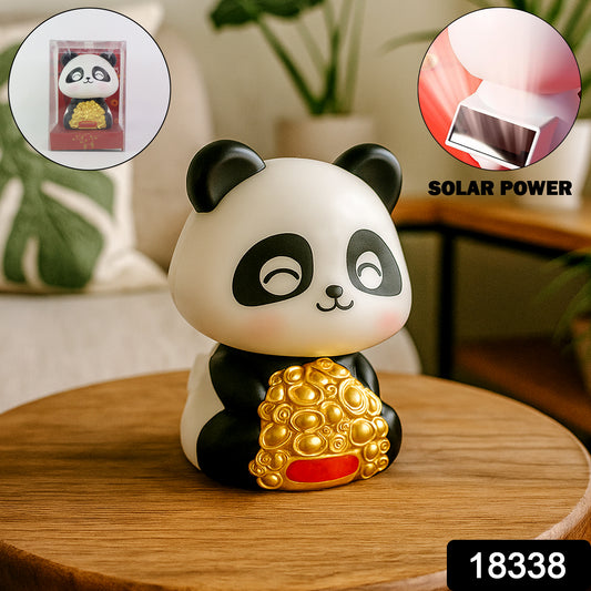 Car Decoration Solar Power Moving Head Panda Statue Creative (1 Pc)