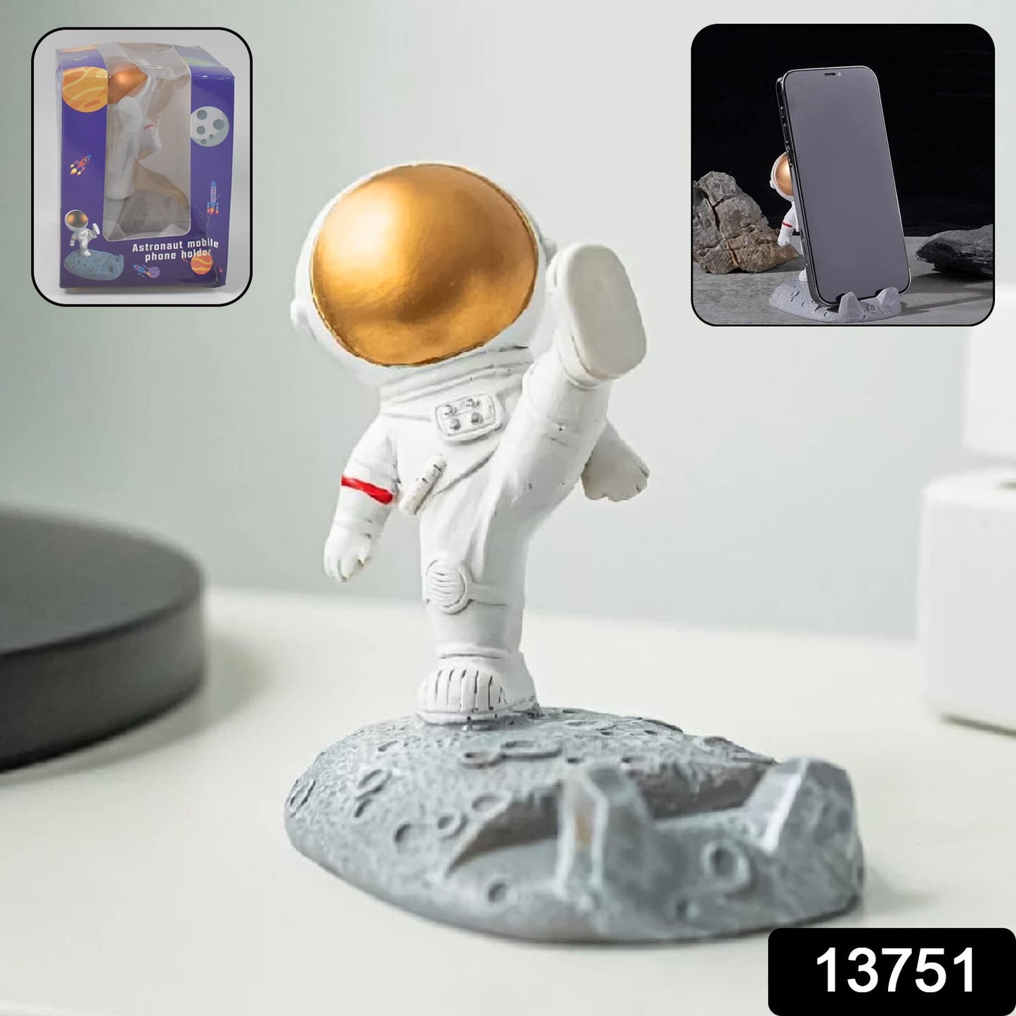 Mobile Holder Astronaut Phone Stand Planet Creative Fun 3d Design (1 Pc)