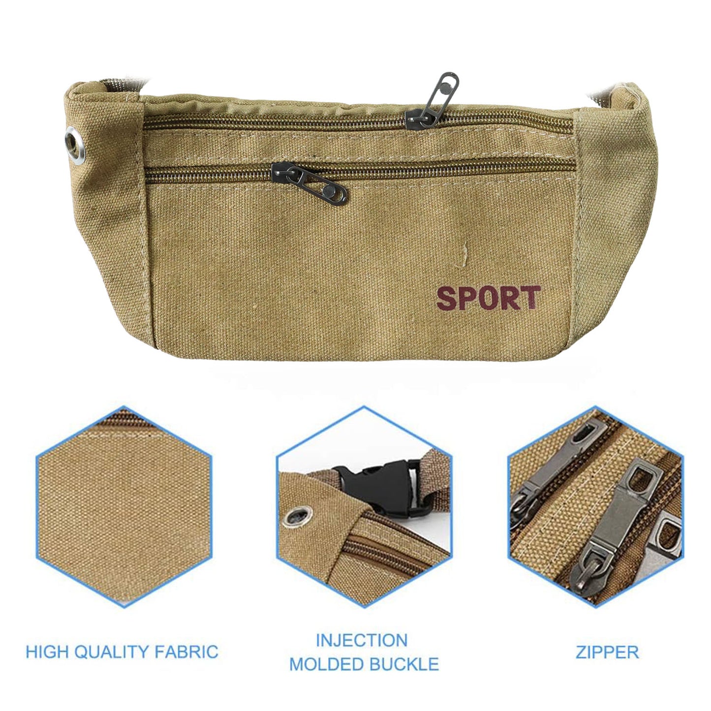 Multipurpose Canvas Waist Pouch Sling Bag (1 Pc)