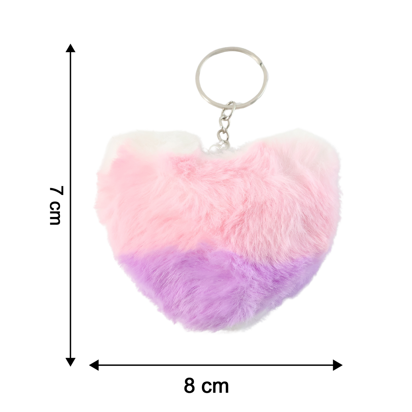 Soft Plush Cute Heart Keychain - 1 Pc