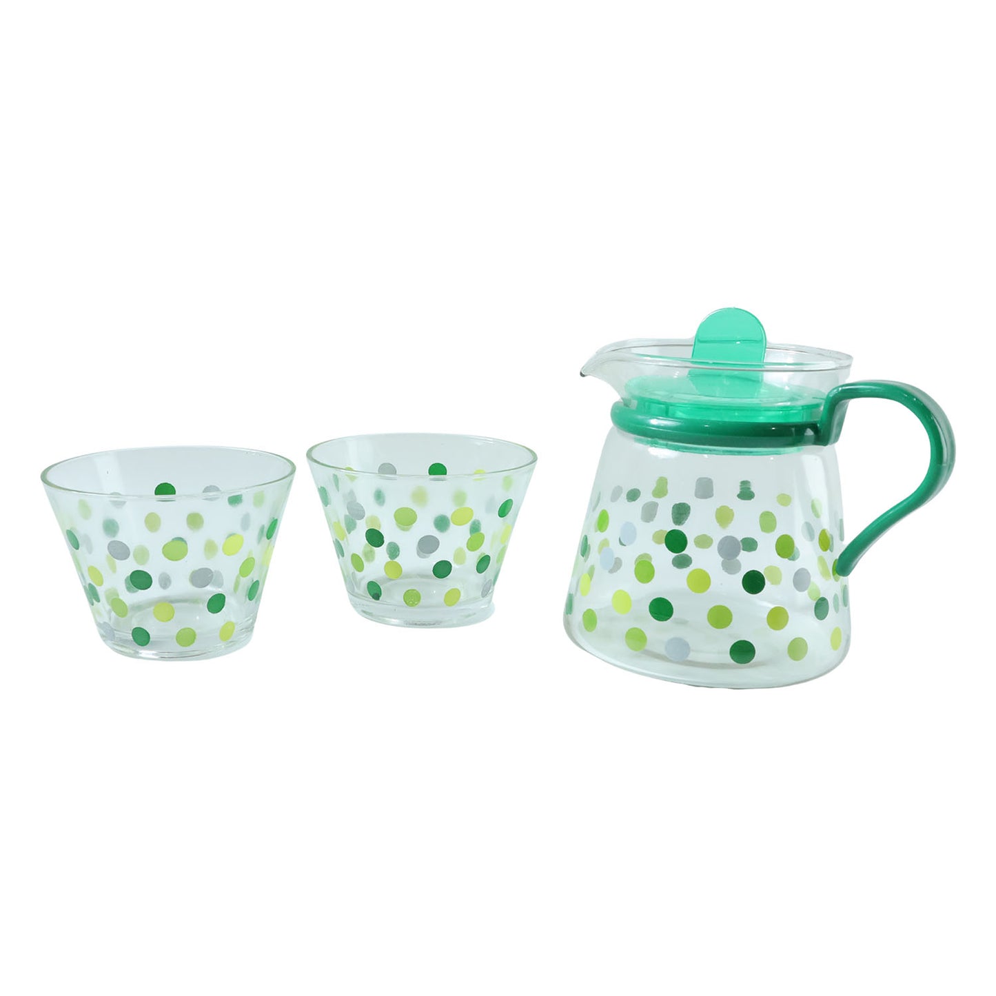 Elegant Glass Tea Pot With Matching Cups Set (1 Set)